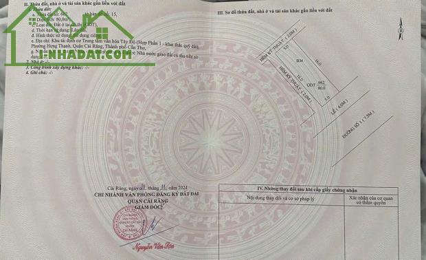 Bán nền Đường số 1 KDC Văn Hoá Tây Đô (có hẻm hông 2m) - 3