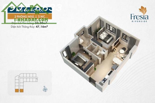 Chính thức nhận booking giữ chỗ 30 triệu / căn hộ Fresia Riverside BH - LH: PKD CĐT - 4