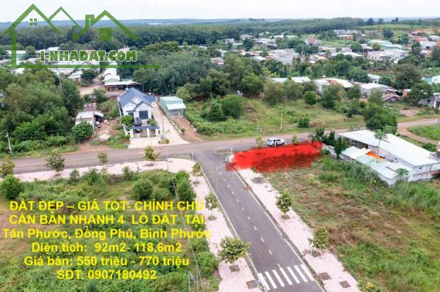 ĐẤT ĐẸP – GIÁ TỐT- CHÍNH CHỦ CẦN BÁN NHANH 4  LÔ ĐẤT  TẠI Tân Phước, Đồng Phú, Bình Phước