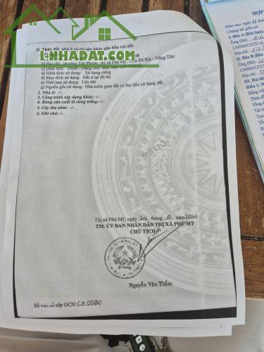 BÁN ĐẤT VỊ TRÍ VÀNG –TDC Tân phước , PHÚ MỸ, BÀ RỊA - VŨNG Tàu