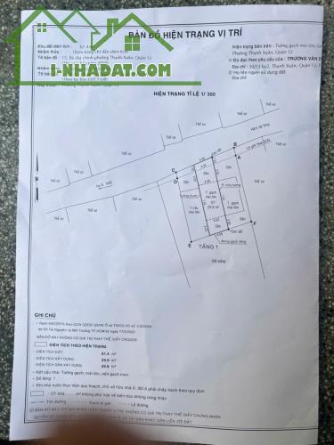 Bán đất thổ cư SHR  64m2, Thạnh Xuân 52, Q.12, 2.7 tỷ, - 2