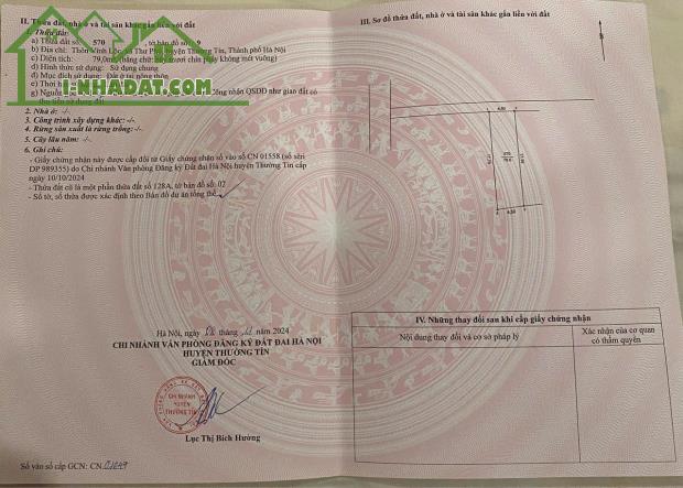 HIẾM! SỞ HỮU ĐẤT VỊ TRÍ ĐẸP 79M2 TẠI VĨNH LỘC - THƯ PHÚ - THƯỜNG TÍN