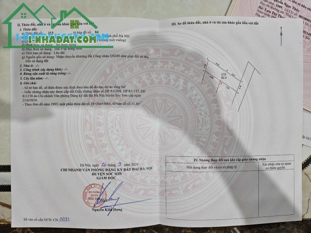 CẮT LỖ- HƠN 1 TỶ -60M ĐẤT MINH TRÍ(SÓC SƠN)+ NGÕ Ô TÔ - 2