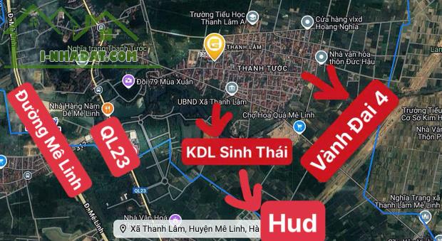 Bán đất Thanh Lâm Mê Linh, 75m 2.5tỷ, thông oto. Cách Đường 35 70m, QL23 200m, VĐ4 chỉ 1km - 2