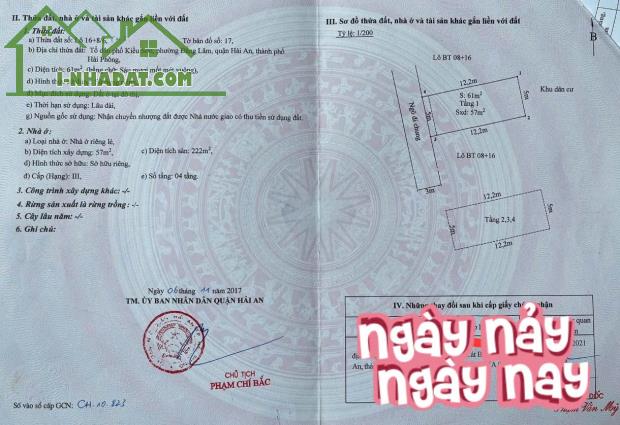 Bán nhà Tô Vũ - 193 Văn Cao, 61m 4 tầng, ngõ ô.tô, giá  4.35 tỉ - 4