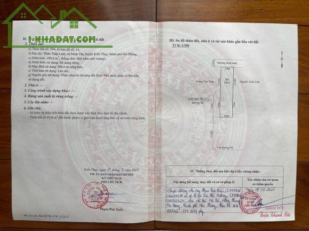 Bán đất Minh Tân - Kiến Thụy - Hải Phòng