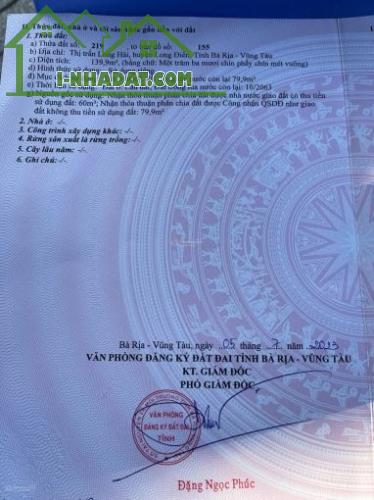 Bán đất mặt tiền đường Số 9, Thị trấn Long Hải, Bà Rịa - Vũng Tàu. - 3