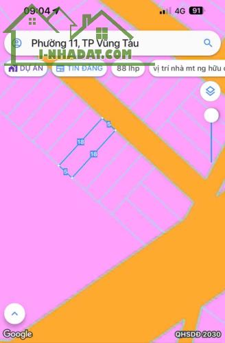 Bán lô đất trước mặt đường nhựa phường 11 gần bệnh viện mới vũng tàu DT: 90m² phủ Hồng - 1