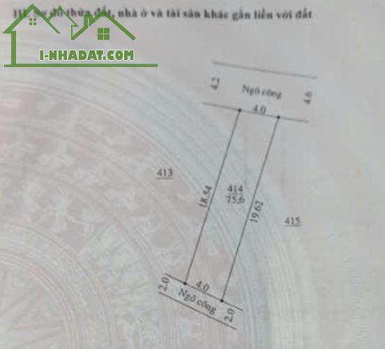 BÁN LÔ ĐẤT 75,6M² FULL THỔ, SẴN SỔ, GIÁ TỐT NGAY TRỤC CHÍNH ĐẠI YÊN