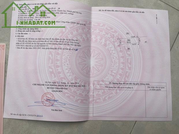 Bán lô đất vị trí đẹp đường ô tô vào tận nhà tại thôn Bạch Nao, Thanh Văn