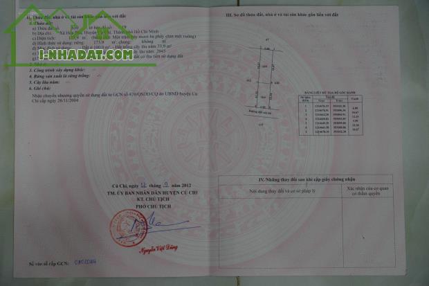CHÍNH CHỦ BÁN 173M2 ĐẤT MẶT TIỀN SẴN SỔ TẠI HÒA PHÚ-CỦ CHI - 1