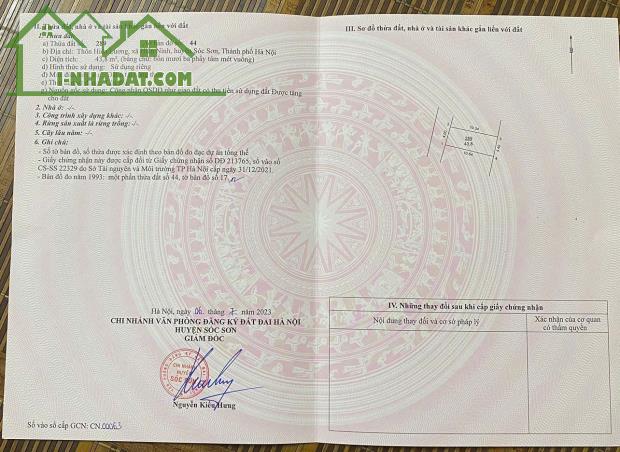 Siêu Hót Đất bìa làng Hiền Ninh 44m2 vuông vắn.