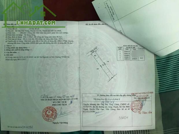 CẦN BÁN NHÀ ĐẸP CÓ SỔ HỒNG RIÊNG – TÂN PHÚ TRUNG, CỦ CHI