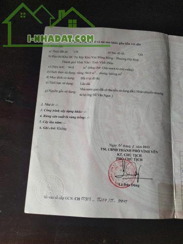 Cần bán gấp ô đất tại khu Đồng Rừng, Hội Hợp, Vĩnh Yên, Vĩnh Phúc