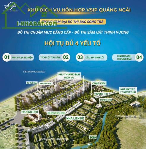Lô đất đẹp tại Khu Dịch Vụ Hỗn Hợp VSIP Quảng Ngãi