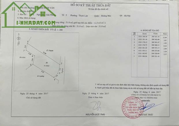 Chính chủ Bán nhà cấp 4 Số 6 ngõ 364 đường Giải Phóng, phường Thịnh Liệt, quận Hoàng Mai, - 1