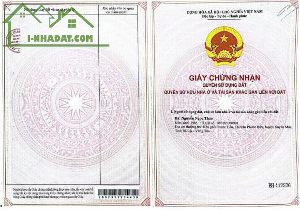 SIÊU HÓT - CHÍNH CHỦ CẦN BÁN LÔ ĐẤT TẠI PHƯỚC THUẬN -XUYÊN MỘC - 260M2 - 2Tỷ200 - 1