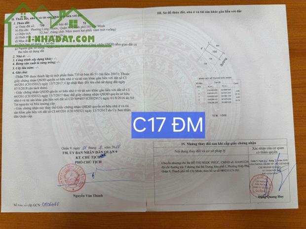 Đất sổ riêng ( 4.9m X 10.7 ) Xây full đất. Đường 8, Long Phước. Dân ở đông đúc. Không ngập - 2