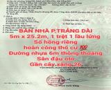 BÁN NHÀ TRẢNG DÀI, 1TRỆT 1LẦU LỬNG, SỔ HỒNG 127m2 THỔ CƯ, ĐƯỜNG NHỰA 6m, SÂN OTO