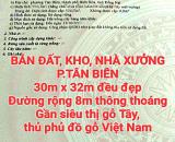 BÁN ĐẤT, KHO, NHÀ XƯỞNG 939m2 P.TÂN BIÊN, SỔ HỒNG RIÊNG, ĐƯỜNG RỘNG 6m (X008)