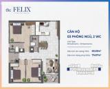 SUẤT NỘI BỘ THE FELIX CĂN 3PN 2WC. CĂN GÓC 2 VIEW, SÔNG, HỒ, THÀNH PHỐ CÓ ĐỦ