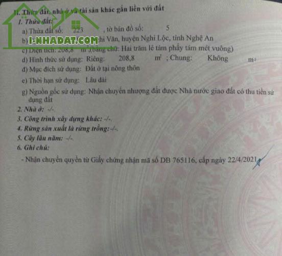 CHÍNH CHỦ BÁN LÔ ĐẤT ĐẸP – XÓM 21, NGHI VĂN, NGHI LỘC – NGHỆ AN - 3