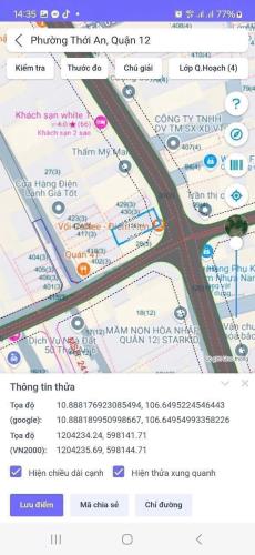 QUẬN 12, BÁN ĐẤT MẶT TIỀN TRẦN THỊ CỜ DT 7.6 x 21m, GIÁ 9.2 TỶ - 2