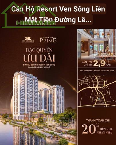 Căn hộ ven sông-Thanh toán 580tr nhận nhà-Khải Hoàn Prime - 1
