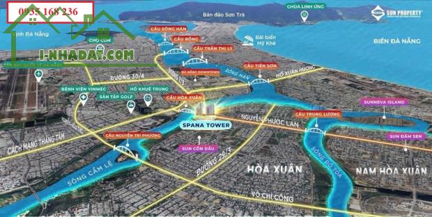 Căn 1PN+/54.2M2 Giá 2.743 TỶ View sông Cẩm Lệ ngay cầu Hòa Xuân - SUN SPANA - 4