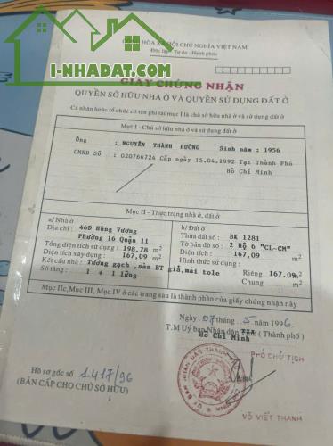 BÁN GẤP ĐẤT 2 MẶT TIỀN – VỊ TRÍ VÀNG TRUNG TÂM QUẬN 11 - 1