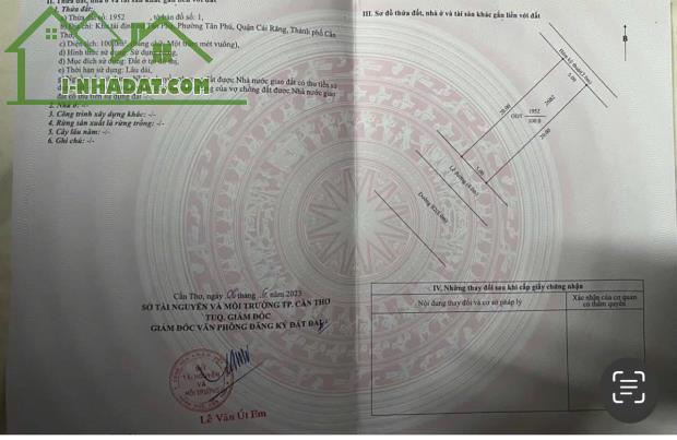 BÁN NHANH NỀN 26 ĐƯỜNG B2 KDC TÂN PHÚ - HƯNG PHÚ - CẦN THƠ