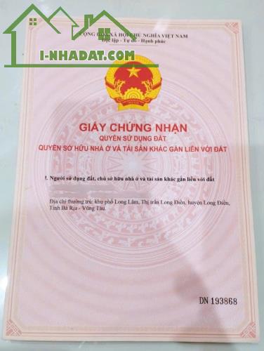 BÁN NHÀ ĐẤT ĐỐI DIỆN CHỢ AN NGÃI – LONG ĐIỀN GIÁ NGỘP CHỈ 1,9 TỶ CÒN TL - 1