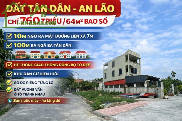 BÁN ĐẤT TÂN DÂN – AN LÃO | 64M² | CHỈ 760 TRIỆU | BAO SỔ