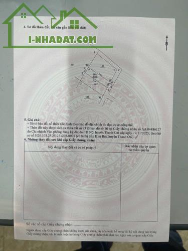ĐẤT ĐẸP KIM LÂM, KIM BÀI, VĂN QUÁN ĐỖ ĐỘNG THANH OAI, Ô TÔ ĐỖ CỬA 70M2 GIÁ 4,5 TỶ - 2