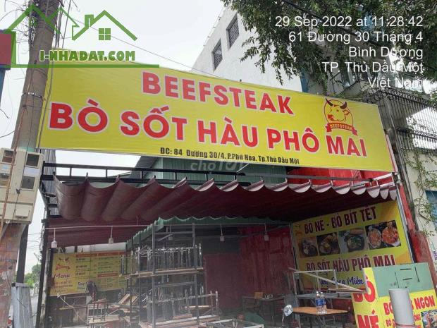 SANG MẶT BẰNG QUÁN ĂN – CĂN GÓC 2 MẶT TIỀN SỐ 84, ĐƯỜNG 30 THÁNG 4, P.PHÚ HÒA, TP.THỦ DẦU - 1