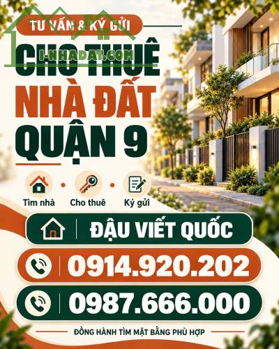 Cho thuê nhà cấp 4 dt 128m2 mặt tiền Đường Nguyễn Duy Trinh, P.Phú Hữu, Quận 9