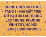 CHO THUÊ TẦNG 1 HAI MẶT TIỀN - NỞ HẬU 30 LẠC TRUNG LẠC TRUNG, PHƯỜNG VĨNH TUY, HÀ NỘI