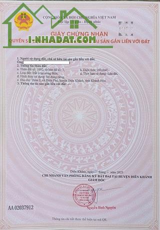 Bán đất Diên Khánh giáp ranh Nha Trang cách biển 10km, full thổ cư 203m2 chỉ 6 tr/m2 - 2