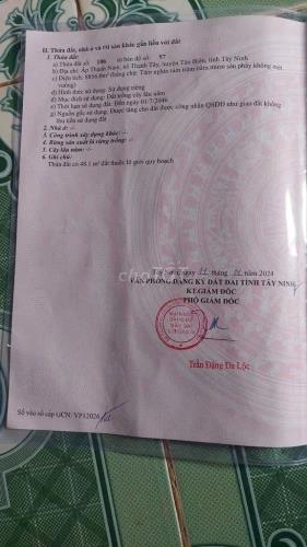 Chính Chủ Cần Bán Đất Trông Cao Su Lâu Năm Đường Số 46, Xã Thạnh Tây, Huyện Tân Biên, Tây