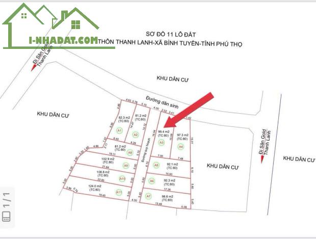 🔥 ĐẤT FO – THANH LANH, BÌNH XUYÊN DT99,4m MT5,43m sát sân Golf Thanh Lanh giá chỉ 1,2x tỷ - 3