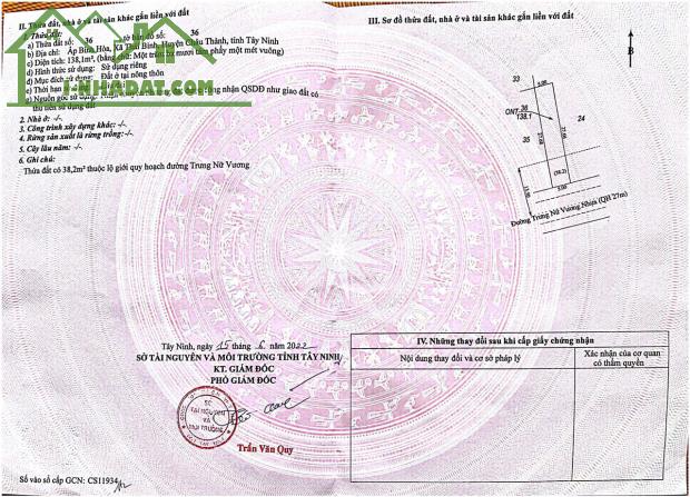 Tây Ninh- ĐẤT MẶT TIỀN QH 27M – TẶNG NHÀ – GIÁ CHỈ 1 TỶ - 2