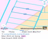 Một nền đất đẹp 85m² thổ cư, sổ riêng, gần đường Hồ Thị Hương, P Long Khánh, Đồng Nai,