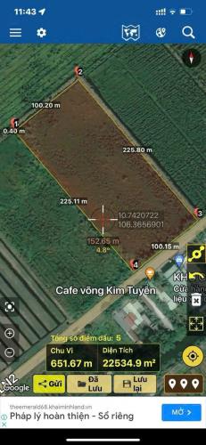 Bán đất mặt tiền quốc lộ N2 ,Thạnh Lợi ,Bến Lức tdt 22,870m2 ( đất rừng sản xuất ) 34 tỷ - 3