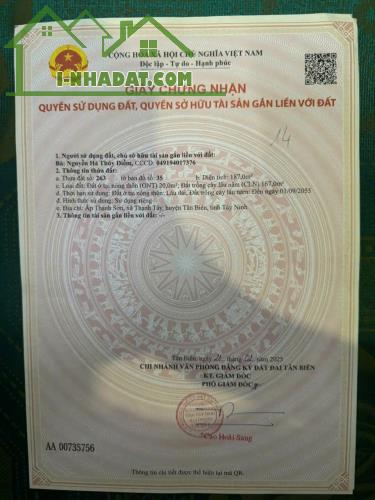 BÁN GẤP ĐẤT TÂN BIÊN – SÁT QUỐC LỘ TẠI TÂY NINH - 1