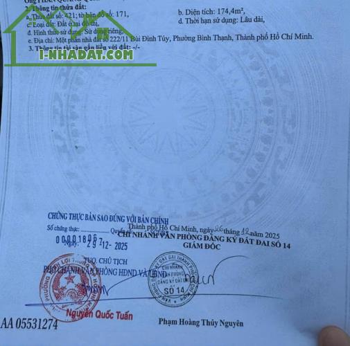 Bán lô đất HXH Bùi Đình Túy, P.12, Bình Thạnh 6 x 29, giá 24,4 tỷ.