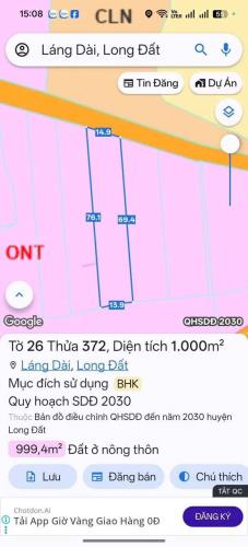 ĐẤT NGỘP XÃ LÁNG DÀI CHỈ 1TY2/1000M2 PHÙ HỢP ĐẦU TƯ- NGỘP NẶNG – BÁN LỖ SÂU 🚨