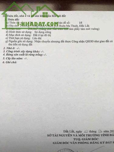 BÁN ĐẤT THỔ CƯ TRUNG TÂM TP. BUÔN MA THUỘT – MẶT TIỀN ĐƯỜNG HOÀNG DIỆU – CÓ SẴN NHÀ 1 - 3