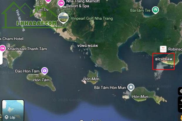 Bán 1029m đất ngang 25m  mặt biển đảo Bích Đầm phường Vĩnh Nguyên Nha Trang, có sổ hồng - 1
