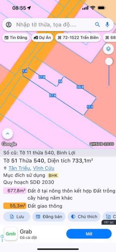 Bán đất thổ cư MT Xóm Rạch, Bình Lợi, Vĩnh Cữu : 17,4 x 58= 1010m, giá 7,5 tỷ. - 5