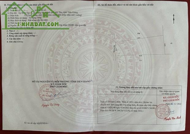 ĐẤT VƯỜN+THỔ CƯ, NỞ HẬU ĐẸP  HIẾM Đối diện Nhà máy bia Heineken TP Mỹ Tho cũ. - 5